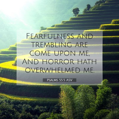 Picture 07 - Psalms 55:5 ASV - Fearfulness and trembling are come upon me, And - Bible Verse Picture