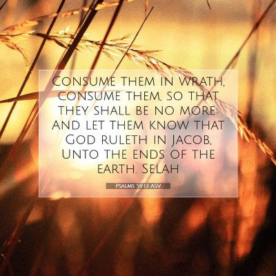 Picture 07 - Psalms 59:13 ASV - Consume them in wrath, consume them, so that they - Bible Verse Picture