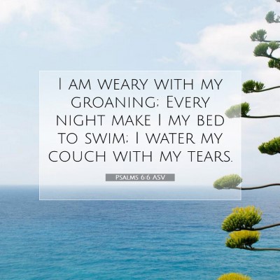 Picture 07 - Psalms 6:6 ASV - I am weary with my groaning; Every night make I - Bible Verse Picture