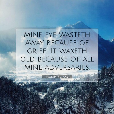 Picture 07 - Psalms 6:7 ASV - Mine eye wasteth away because of grief; It waxeth - Bible Verse Picture