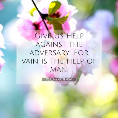 Picture 07 - Psalms 60:11 ASV - Give us help against the adversary; For vain is - Bible Verse Picture
