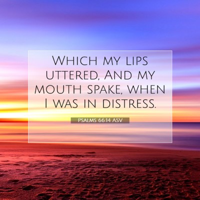 Picture 07 - Psalms 66:14 ASV - Which my lips uttered, And my mouth spake, when I - Bible Verse Picture