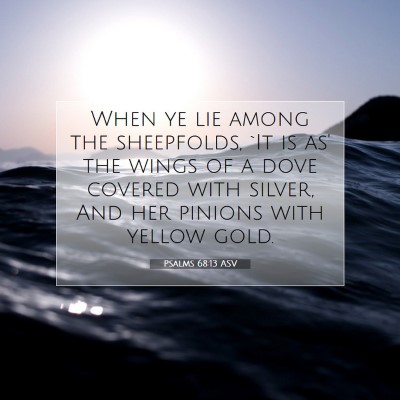 Picture 07 - Psalms 68:13 ASV - When ye lie among the sheepfolds, `It is as' the - Bible Verse Picture