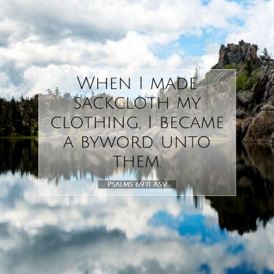 Picture 07 - Psalms 69:11 ASV - When I made sackcloth my clothing, I became a - Bible Verse Picture