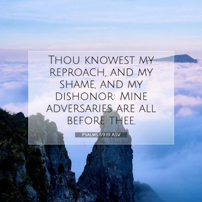 Picture 07 - Psalms 69:19 ASV - Thou knowest my reproach, and my shame, and my - Bible Verse Picture