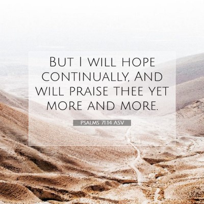 Picture 07 - Psalms 71:14 ASV - But I will hope continually, And will praise thee - Bible Verse Picture
