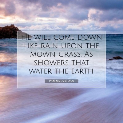 Picture 07 - Psalms 72:6 ASV - He will come down like rain upon the mown grass, - Bible Verse Picture