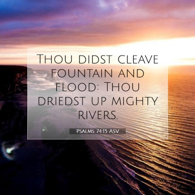 Picture 07 - Psalms 74:15 ASV - Thou didst cleave fountain and flood: Thou - Bible Verse Picture