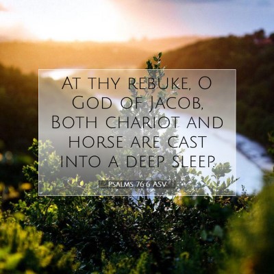 Picture 07 - Psalms 76:6 ASV - At thy rebuke, O God of Jacob, Both chariot and - Bible Verse Picture