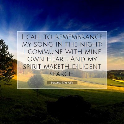 Picture 07 - Psalms 77:6 ASV - I call to remembrance my song in the night: I - Bible Verse Picture