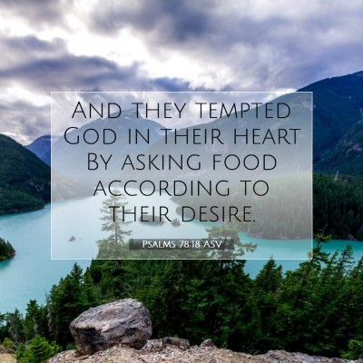Picture 07 - Psalms 78:18 ASV - And they tempted God in their heart By asking - Bible Verse Picture