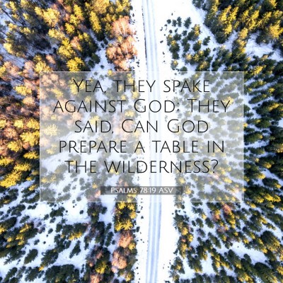 Picture 07 - Psalms 78:19 ASV - Yea, they spake against God; They said, Can God - Bible Verse Picture