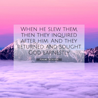 Picture 07 - Psalms 78:34 ASV - When he slew them, then they inquired after him; - Bible Verse Picture