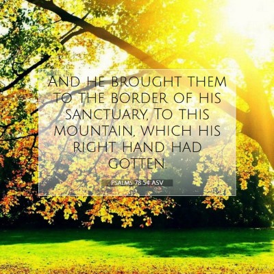 Picture 07 - Psalms 78:54 ASV - And he brought them to the border of his - Bible Verse Picture