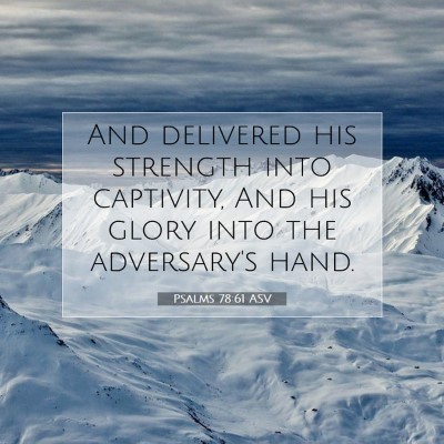 Picture 07 - Psalms 78:61 ASV - And delivered his strength into captivity, And - Bible Verse Picture