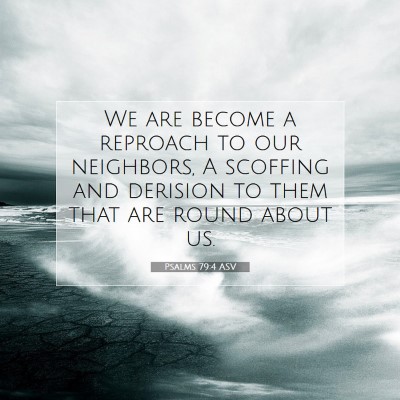 Picture 07 - Psalms 79:4 ASV - We are become a reproach to our neighbors, A - Bible Verse Picture