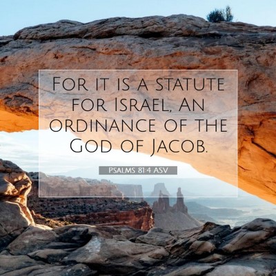 Picture 07 - Psalms 81:4 ASV - For it is a statute for Israel, An ordinance of - Bible Verse Picture