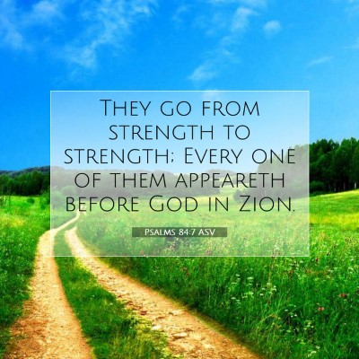 Picture 07 - Psalms 84:7 ASV - They go from strength to strength; Every one of - Bible Verse Picture