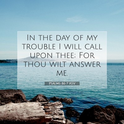 Picture 07 - Psalms 86:7 ASV - In the day of my trouble I will call upon thee; - Bible Verse Picture