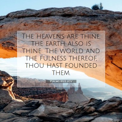 Picture 07 - Psalms 89:11 ASV - The heavens are thine, the earth also is thine: - Bible Verse Picture