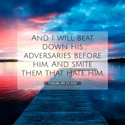 Picture 07 - Psalms 89:23 ASV - And I will beat down his adversaries before him, - Bible Verse Picture