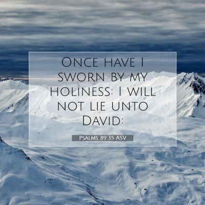 Picture 07 - Psalms 89:35 ASV - Once have I sworn by my holiness: I will not lie - Bible Verse Picture
