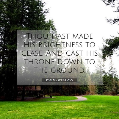 Picture 07 - Psalms 89:44 ASV - Thou hast made his brightness to cease, And cast - Bible Verse Picture