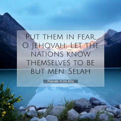 Picture 07 - Psalms 9:20 ASV - Put them in fear, O Jehovah: Let the nations know - Bible Verse Picture