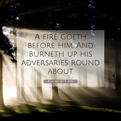 Picture 07 - Psalms 97:3 ASV - A fire goeth before him, And burneth up his - Bible Verse Picture