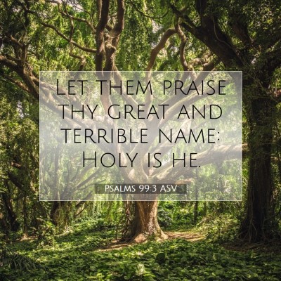Picture 07 - Psalms 99:3 ASV - Let them praise thy great and terrible name: Holy - Bible Verse Picture