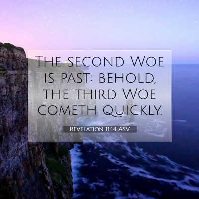 Picture 07 - Revelation 11:14 ASV - The second Woe is past: behold, the third Woe - Bible Verse Picture