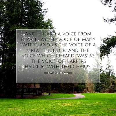 Picture 07 - Revelation 14:2 ASV - And I heard a voice from heaven, as the voice of - Bible Verse Picture