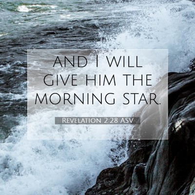 Picture 07 - Revelation 2:28 ASV - and I will give him the morning - Bible Verse Picture