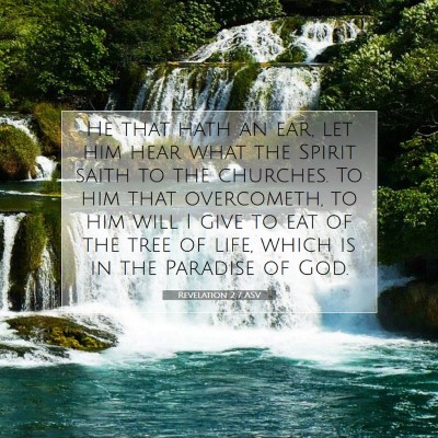 Picture 07 - Revelation 2:7 ASV - He that hath an ear, let him hear what the Spirit - Bible Verse Picture