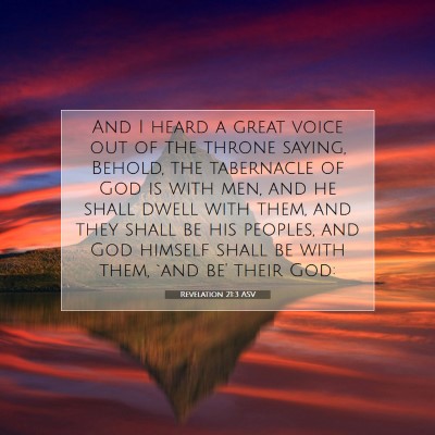 Picture 07 - Revelation 21:3 ASV - And I heard a great voice out of the throne - Bible Verse Picture
