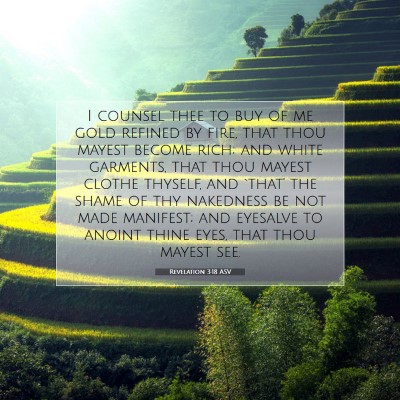 Picture 07 - Revelation 3:18 ASV - I counsel thee to buy of me gold refined by fire, - Bible Verse Picture