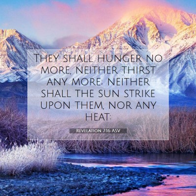 Picture 07 - Revelation 7:16 ASV - They shall hunger no more, neither thirst any - Bible Verse Picture