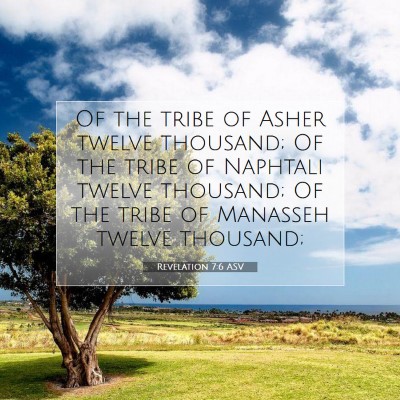 Picture 07 - Revelation 7:6 ASV - Of the tribe of Asher twelve thousand; Of the - Bible Verse Picture