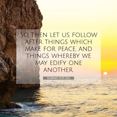 Picture 07 - Romans 14:19 ASV - So then let us follow after things which make for - Bible Verse Picture