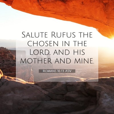 Picture 07 - Romans 16:13 ASV - Salute Rufus the chosen in the Lord, and his - Bible Verse Picture