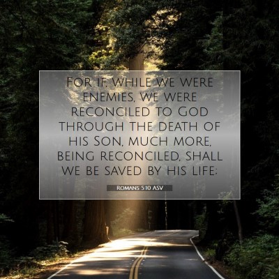 Picture 07 - Romans 5:10 ASV - For if, while we were enemies, we were reconciled - Bible Verse Picture