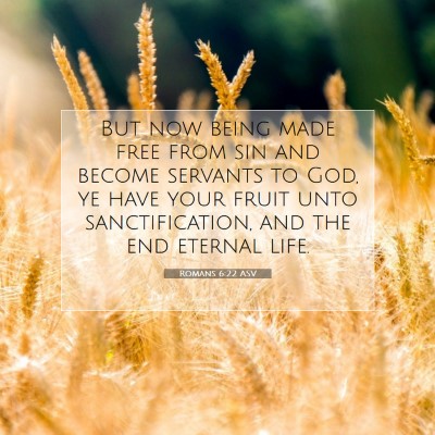 Picture 07 - Romans 6:22 ASV - But now being made free from sin and become - Bible Verse Picture