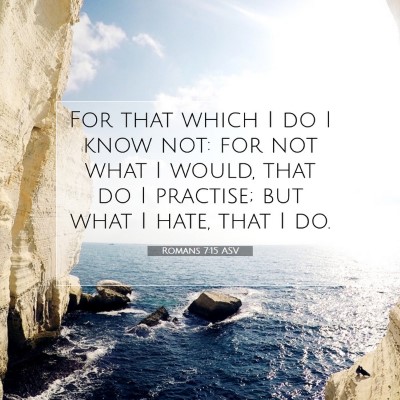 Picture 07 - Romans 7:15 ASV - For that which I do I know not: for not what I - Bible Verse Picture