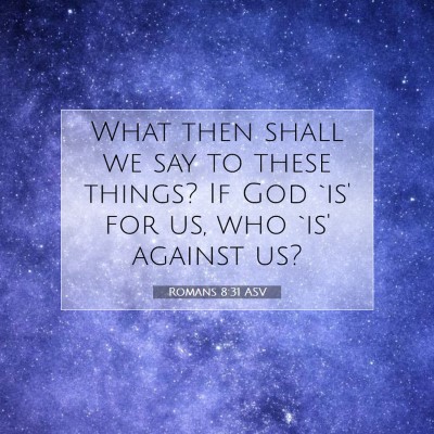 Picture 07 - Romans 8:31 ASV - What then shall we say to these things? If God - Bible Verse Picture