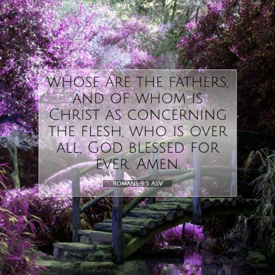 Picture 07 - Romans 9:5 ASV - whose are the fathers, and of whom is Christ as - Bible Verse Picture