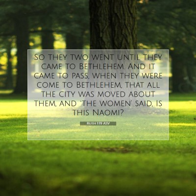 Picture 07 - Ruth 1:19 ASV - So they two went until they came to Bethlehem. - Bible Verse Picture