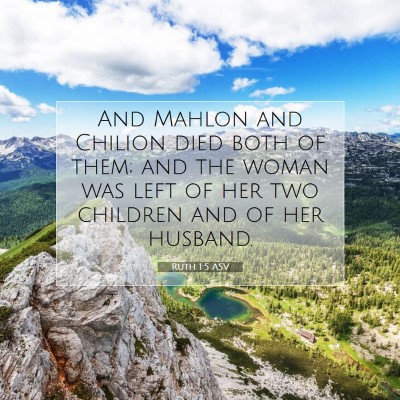 Picture 07 - Ruth 1:5 ASV - And Mahlon and Chilion died both of them; and the - Bible Verse Picture