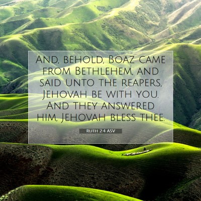 Picture 07 - Ruth 2:4 ASV - And, behold, Boaz came from Bethlehem, and said - Bible Verse Picture