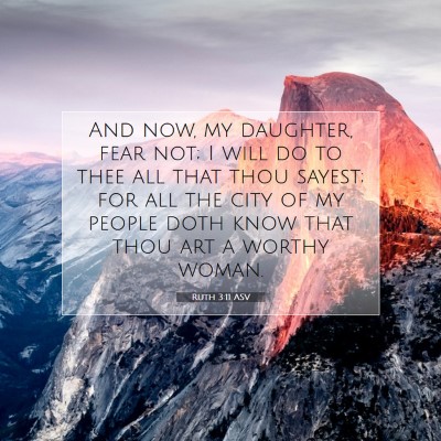 Picture 07 - Ruth 3:11 ASV - And now, my daughter, fear not; I will do to thee - Bible Verse Picture