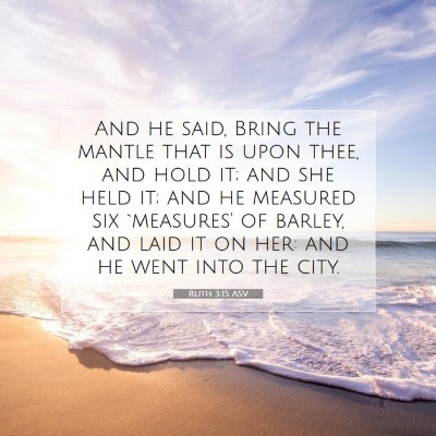 Picture 07 - Ruth 3:15 ASV - And he said, Bring the mantle that is upon thee, - Bible Verse Picture